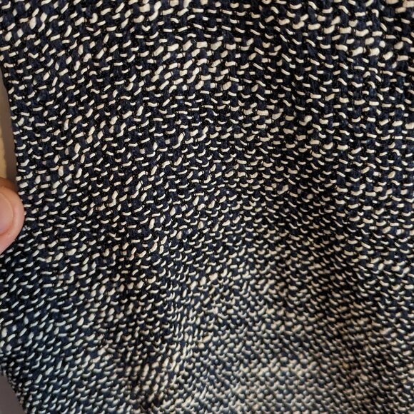 Lafayette 148 Navy Blue Sheath Dress Black White Textured Tweed Knit - Size 6 - Picture 6 of 14